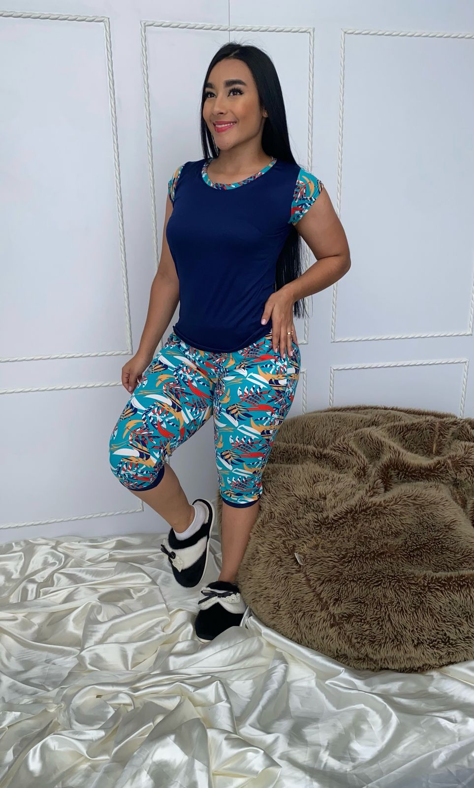 30872 PIJAMA CAPRI MANGA CAROL