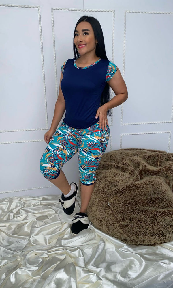 30872 PIJAMA CAPRI MANGA CAROL
