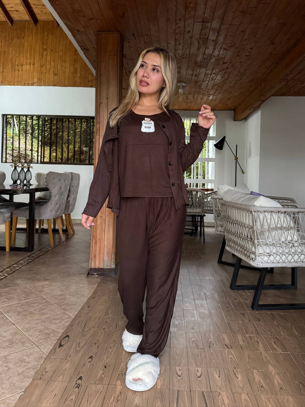 31013 PIJAMA TRIO BOTONES MANGA LARGA